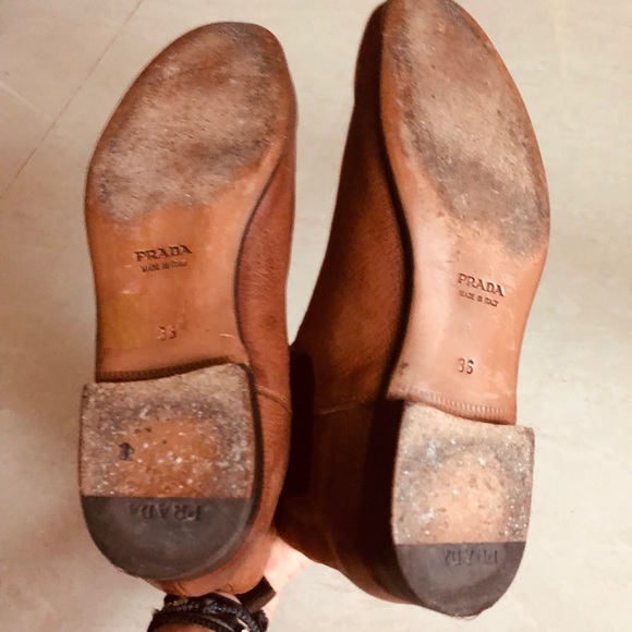 PRADA saffiano leather riding boots 6/36 Like New - Picture 6 of 7